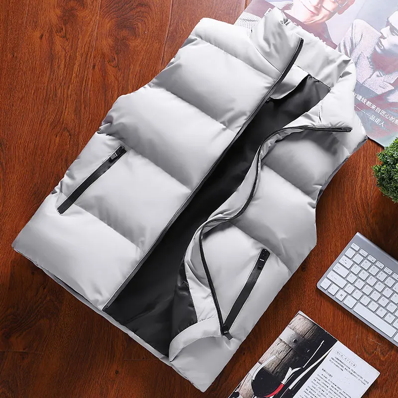 남성용 방풍 조끼, 민소매 겨울 재킷, 캐주얼 코트, 다운 코튼, 따뜻한 두꺼운 조끼