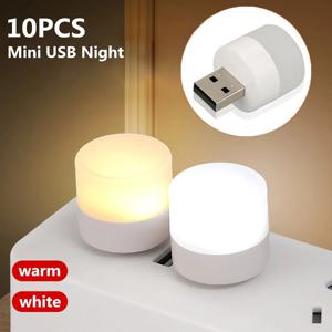 1/3/5/10PCS LED 테이블 램프 조명 룸 플러그 Usb 라이트 나이트 미니 책 독서 장식 따뜻한 흰색 눈 보호 침실