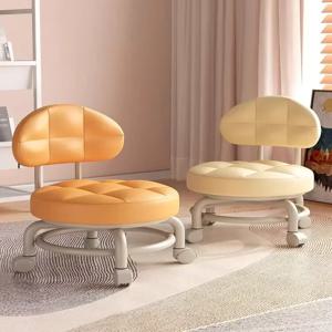 페디큐어 의자 작업 낮은 의자 등받이 도르래 신발 변경 라운드 의자 사무실 발판 바닥 청소 의자 살롱 가구