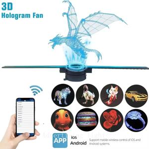 3D 홀로그램 선풍기, 42cm WiFi 3D 홀로그램 프로젝터, 광고 디스플레이 라이트, HD 홀로그램 프로젝터, 상점 바 파티 크리스마스