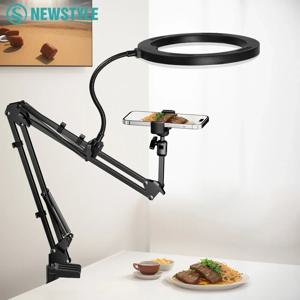 LED 전화 라이브 스트리밍 유연한 로봇 팔 전화 홀더로 빛 채우기 고정 촬영 녹음 라이브 스트리밍 셀카 스틱