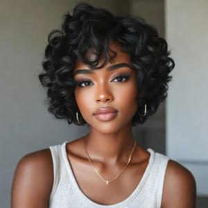 매끄러운 짧은 픽시 컷 레이스 가발 100% 진짜 브라질 바디 웨이브 레이스 가발 아기 머리 Bodywave 인간의 머리 가발 여성을위한