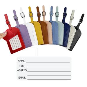 여성용 여행 수하물 태그 남성용 가방 식별자 라벨 수하물 PU 가죽 탑승 가방 태그 이름 ID 주소 홀더 Accessorie