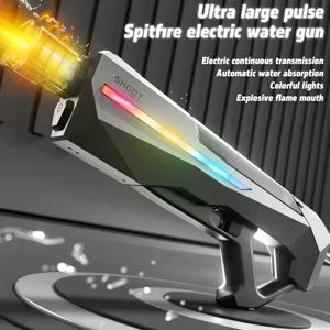새로운 펄스 전기 물총 멋진 빛 어린이 장난감 총 대용량 자동 흡입 여름 야외 물 장난감