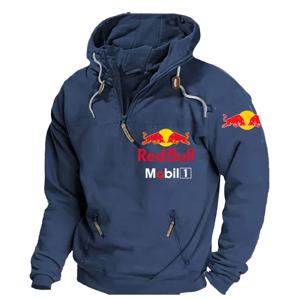 레드불 로고 오토바이 자켓 후드 레이싱 슈트 남성용 캐주얼 까마귀 젊은 레트로 코트 남성용 등산 스포츠웨어