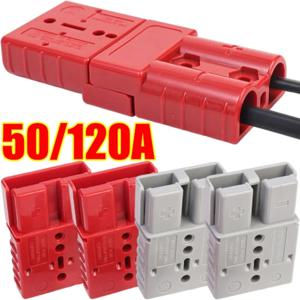 구리 접촉 전원 커넥터가 있는 이중 극 50/120 AMP 600V 앤더슨 플러그 케이블 터미널 배터리 전원용 충전 플러그