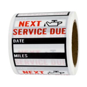 검정색 오일 교환 자동차 유지 보수 서비스 만료 알림 200Pcs 2*2in 라벨 스티커 자동차 창 앞 유리 