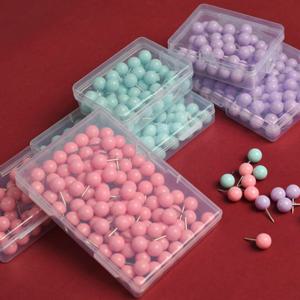 플라스틱 비즈 헤드가 있는 코르크보드용 푸시핀 지도핀, 여행용 지도보드용 다색 지도핀, 게시판용 지도핀