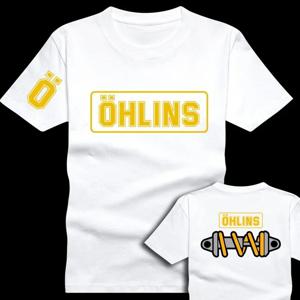 Desktop_Amazing Tees Men Ohlins 충격 서스펜션 자동차 오토바이 스포츠 레이싱 T 셔츠 여름 캐주얼 오버 사이즈 남성용 반팔