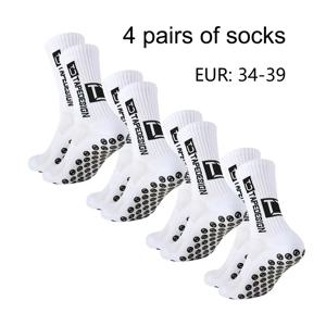 36-40 사이즈 어린이 및 여성용 TC 미드 튜브 접착식 미끄럼 방지 축구 양말 (1/4/6켤레) 스포츠 훈련 및 대회용