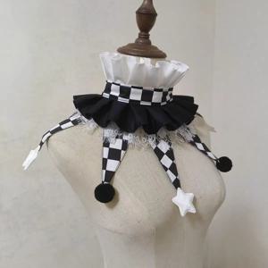 수제 할로윈 다채로운 광대 초커 귀여운 착용 동화 스타일 광대 목걸이 Cos 무대 광대 러프 칼라