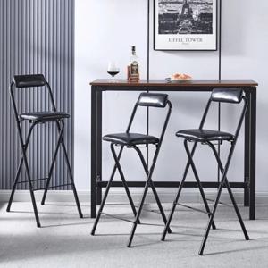 휴대용 접이식 바 의자 등받이가 있는 높은 발 카운터 의자 컴팩트 리셉션 및 낚시 좌석 경량 비스트로 의자