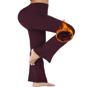 여성용 슈퍼 소프트 플레어 팬츠 하이 웨이스트 배꼽 컨트롤 운동 요가 레깅스 벨 바지