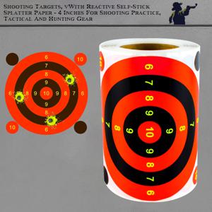 사격 연습용 100Pcs 4인치 마킹 스플래시 타겟 스티커, 사격 표적 훈련 용품 스티커, 형광 색상 라벨(실제 총 연습 및 공기총 연습에 사용 가능)