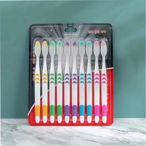 10pcs 더블 울트라 소프트 칫솔, 대나무 숯 NanoToothbrushes, 치과 개인 치아 브러쉬 지원 성인 칫솔
