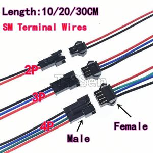 10PCS SM 터미널 와이어 공기 매칭 커넥터 SM3P 여성 SM2P SM4P 남성 매칭 연결 와이어 2.54MM 커넥터
