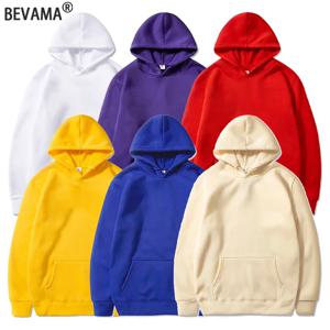 Spring Autumn Men Casual Hoodies Solid Color Fleece Warm Sweatshirts Oversize Male Tops Fashion Hoodie Pullover Multiple Colour