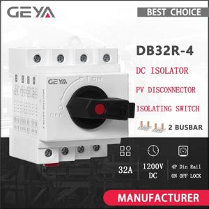 GEYA DB32R DC 태양광 절연 스위치 PV 디스커넥터 1200VDC 32A 4P DIN 레일 회전 핸들 태양광 절연 스위치