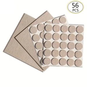 56개 펠트 의자 다리 패드 3mm 두께 바닥 긁힘 방지 매트 무소음 미끄럼 방지 자가 접착 DIY 가구 액세서리