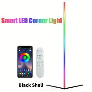 RGB LED 스마트 모던 플로어 램프 음악 동기화 1600만 DIY 색상 변경 게임방 파티 등에 적합