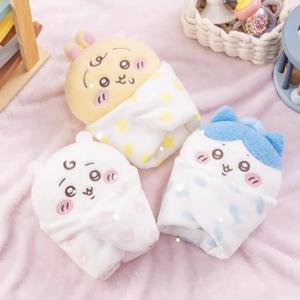 귀여운 치이카와 아기 포대기 플러시 키체인 우사기 하치 작은 마스코트 부드러운 인형 가방 장식 팬 및 수집가를 위한 선물