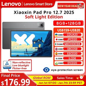 레노버 샤오신 패드 프로 12.7 2025 소프트 라이트 에디션 스크린 글로벌 롬 디멘시티 8300 편안한 시각 태블릿 10200mAh 안드로이드