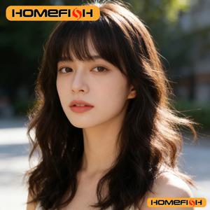 내추럴 브라운 웨이브 보브 가발 - 앞머리가 있는 합성 컬, 여성용 다용도 데일리 헤어스타일