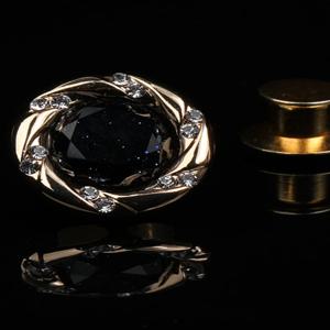 남성용 패셔너블 골드 크리스탈 라펠 핀 타이 클립 수트 체스트 배지 트렌디 엠블럼 액세서리, 화려한 별이 빛나는 하늘 선물 상자