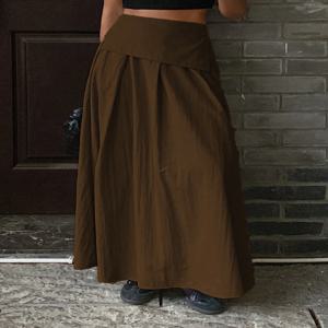 2026 여성 캐주얼 루즈 A라인 스커트 버튼 장식 크로스보더 유럽 및 미국 신상