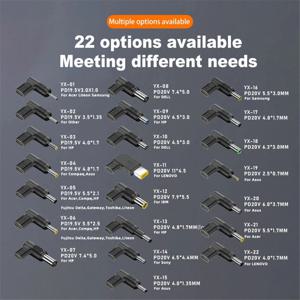 100W USB 유형 C-DC 고속 충전 어댑터 플러그 커넥터 Dell Asus Hp Acer Lenovo 용 범용 USB C 노트북 충전기 변환기