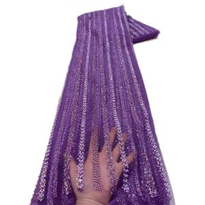 아프리카 레이스 패브릭 2025 스팽글 페르시 자수 신랑 나이지리아 신부 결혼식을위한 고품질 프랑스어 얇은 명주 그물 패브릭