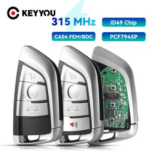 KEYYOU 자동차 원격 키 BMW 1 3 5 7 시리즈 X1 X3 X5 X6 X7 CAS4 CAS4 + FEM F 시스템 315/433/868Mhz ID49 Promixity Keyless Go