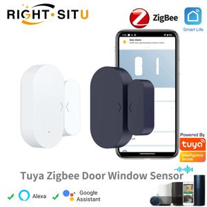 Tuya Zigbee 도어 윈도우 센서 도난 경보기 스마트 홈 자동화 보안 보호 스마트 라이프 Alexa Google 홈으로 작업