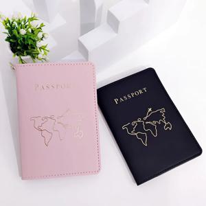 2 개/대/세트지도 여권 커버 케이스 홀더 지갑 카드 홀더 커플을위한 비행을위한 경량 여행 액세서리