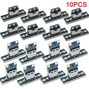 10개 USB 3.1 타입 C 소켓(나사 장착 플레이트 포함) 2핀, 4핀 암 커넥터 잭 충전 포트 정방향 및 역방향
