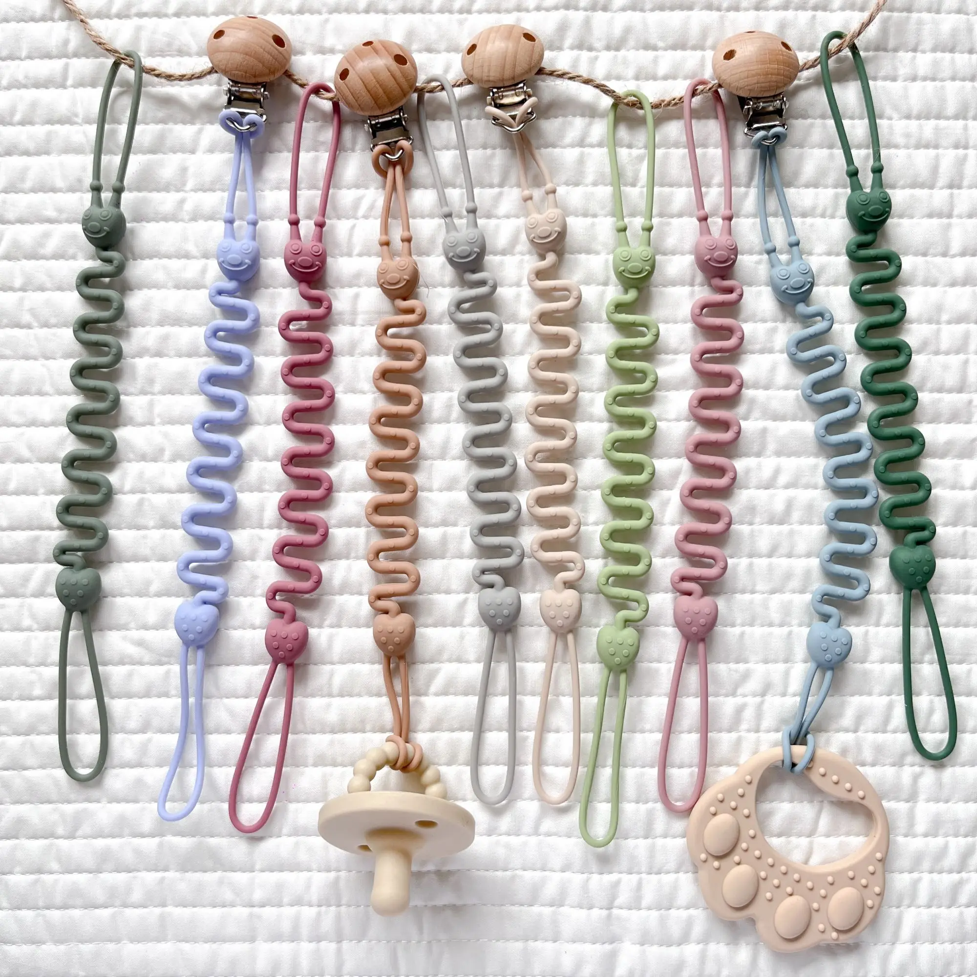 패션 아기 실리콘 젖꼭지 체인, 젖니가 남 장난감, 자동차 좌석, 아기 여행 필수품에 대 한 1/4 개 부드러운 탄성 장난감 스트랩