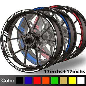 반사 오토바이 휠 스티커 허브 데칼 림 스트라이프 17 인치 YAMAHA Honda Kawasaki Suzuki BMW KTM Husqvarna Triumph