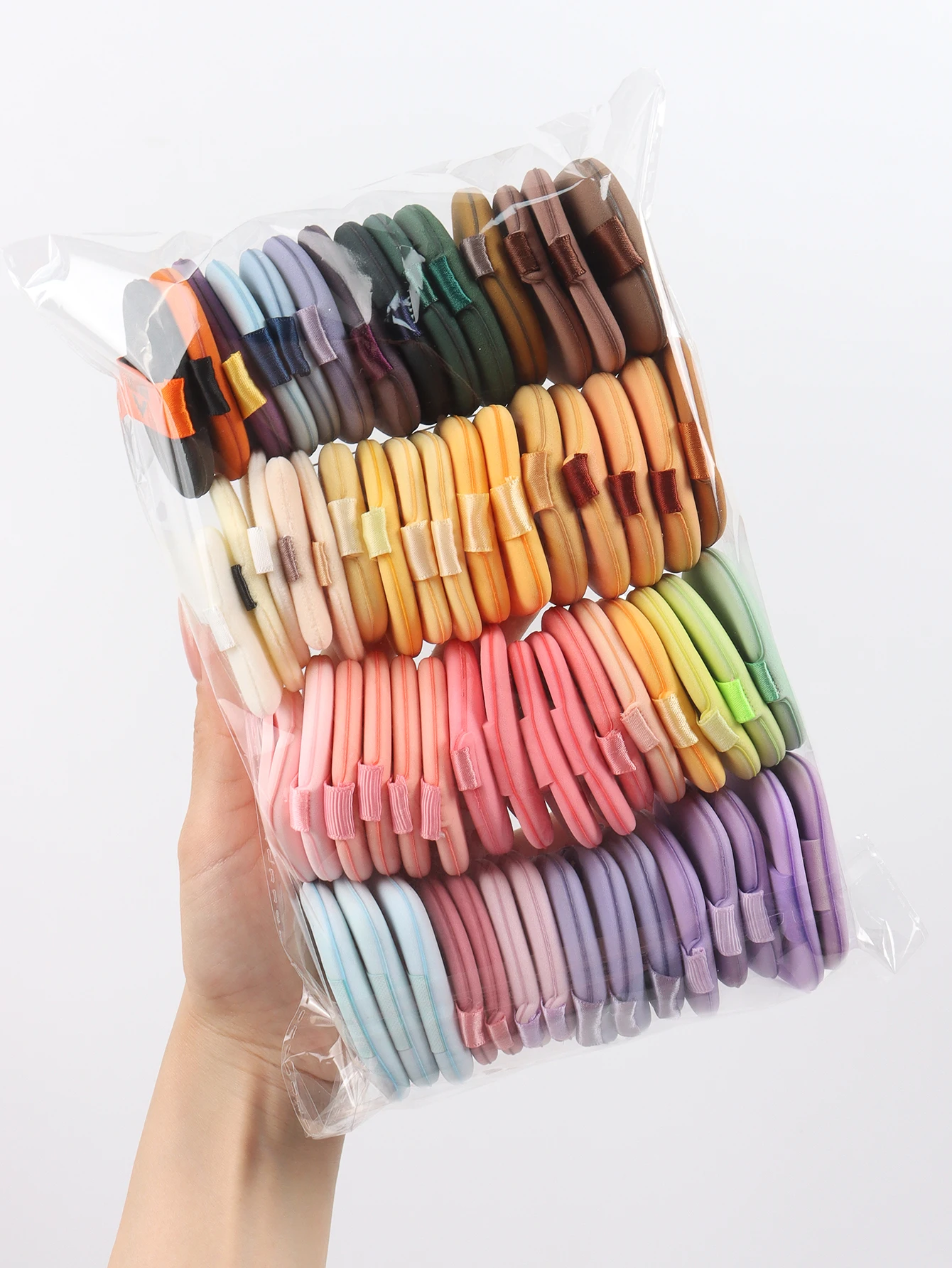 에어 쿠션 파우더 퍼프 10-20-30-50 봉지 무작위 색상 및 모양. 에어쿠션 파우더 퍼프, 라텍스 프리 스펀지 믹스 및