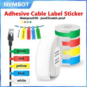 NIIMBOT 케이블 라벨 방수 스티커 D110 D101 D11 용 자체 접착 컬러 용지 홈 오피스 태그 인쇄용 열전사 핀터