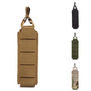 Molle 9mm 매거진 파우치 싱글 매거진 홀스터 야외 레이저 컷 손전등 홀더 나이프 포켓 사냥 액세서리 EDC 허리 가방