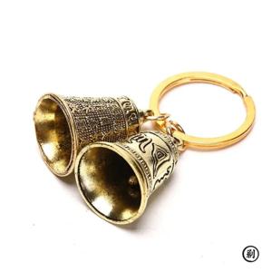 6자 만트라 종 키체인, 독창적인 키체인, 반지, 하트 수트라 구리 종 펜던트