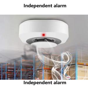 흰색 무선 화재 방지 연기 감지기 - 가정 경보 시스템을 위한 고감도 연기 감지기