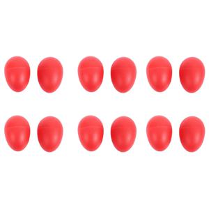 A71P 6쌍 플라스틱 타악기 뮤지컬 에그 마라카스 셰이커 레드