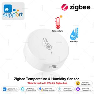 EWelink 스마트 Zigbee 온도 습도 센서 App 제어 실내 온도계 모니터 홈 오토메이션은 Alexa Google과 함께 작동합니다.