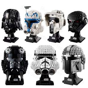 75328 우주 전쟁 TIE 전투기 조종사 헬멧 MOC 우주선 모델 빌딩 블록 건축 교육 조립 모델 장난감 선물