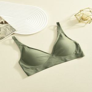 여성 라텍스 브래지어 원활한 속옷 섹시한 브래지어 여성의 무선 브래지어 부드러운 여성 친밀한 란제리 플러스 사이즈 Bralette S-XL