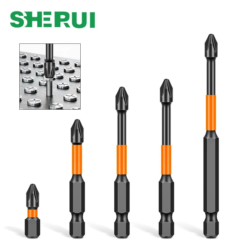 PH2 강력한 자기 크로스 토크 헤드 스크루 드라이버 S2 강철 전기 헤드 고경도 자기 미끄럼 방지 전기 드릴 비트
