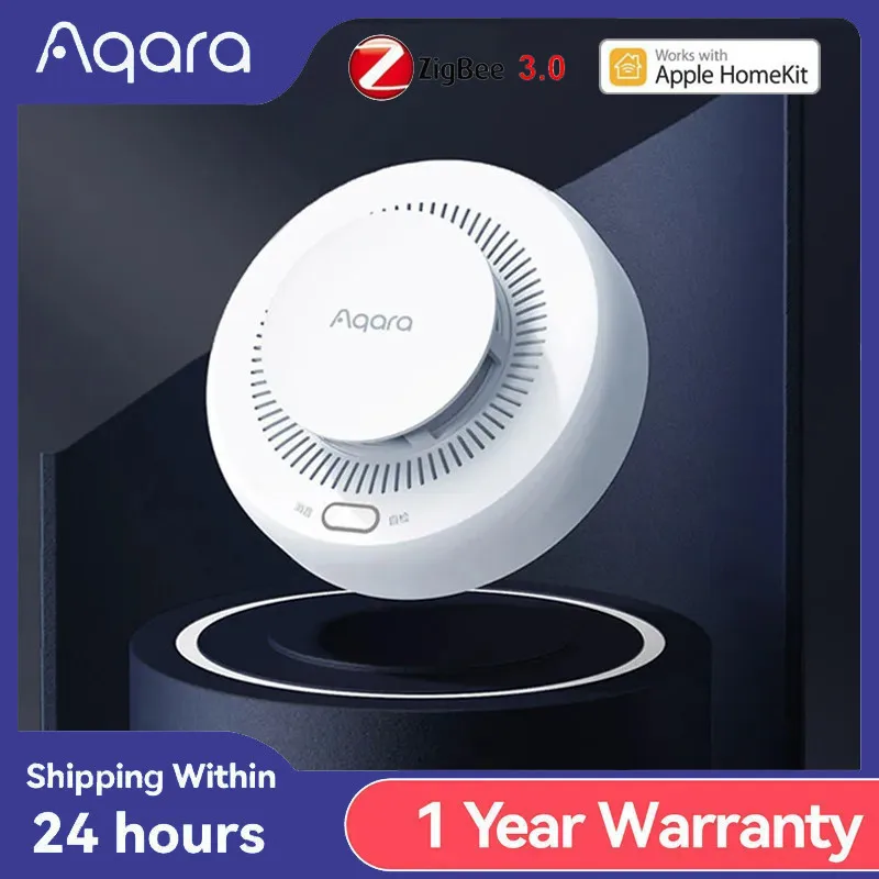 기존 Aqara 연기 감지기 센서 Zigbee 3.0 화재 경보 모니터 사운드 경고 홈 보안 APP Xiaomi Mihome Homekit과 함께 작동