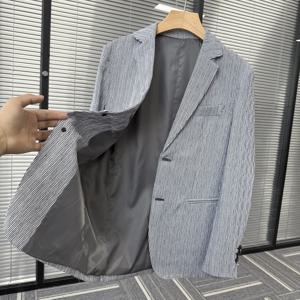 슬림핏 봄 여름 얇은 스타일 남성 비즈니스 캐주얼 수트 재킷 패션 도시 청년 긴팔 레귤러 칼라 싱글 버튼