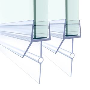 2pcs 유리 샤워 도어 스윕 도어 하단 씰 4-6mm 갭 도어 Weatherstrip 욕실 Frameless 씰 스트립 중지 샤워 누출